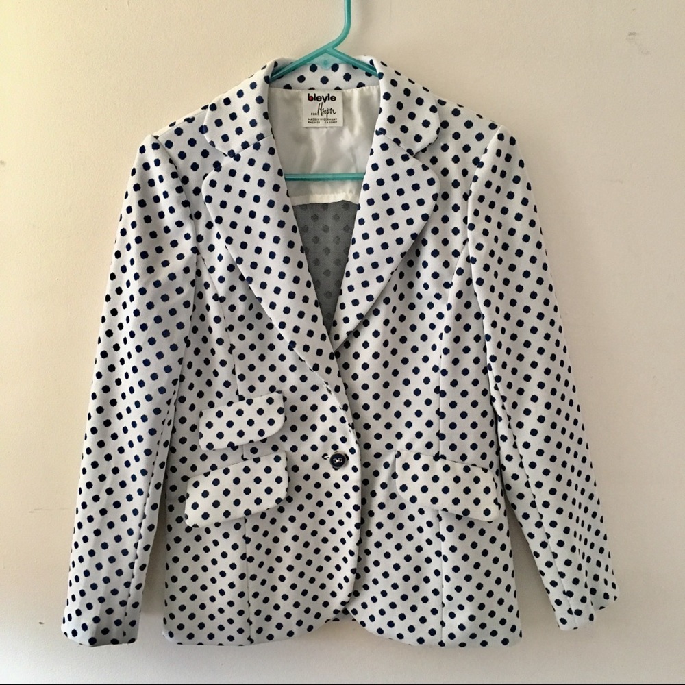 ❌SOLD❌VINTAGE POLKA DOT BLAZER EUC
